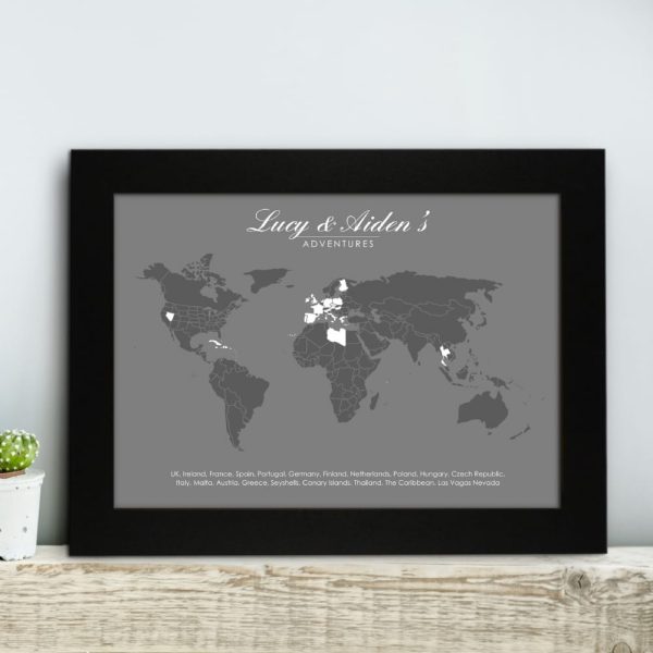 Personalised Adventures Poster, A3 - A Fantastic Gift For Anyone Who's Ever Travelled Abroad