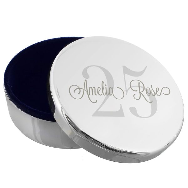 Personalised Age Round Trinket Box - Milestone Birthday Gift