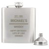 Personalised Any Message Stainless Steel Hip Flask - Personalised Gifts - Classic 6Oz Stainless Steel Hip Flask