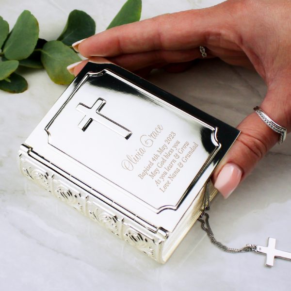 Personalised Bible Trinket Box - Gift for Christenings and Weddings