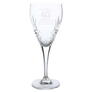 Personalised Birthday Crystal Wine Glass - Elegant Milestone Age Gift
