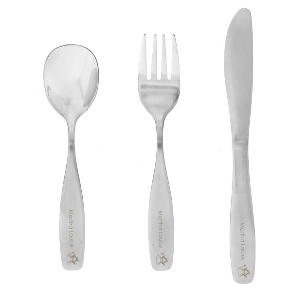 Personalised Children's Cutlery Set (Fairy) - Christening Gifts - Lovely Stainless Steel 3-Piece Silverware Set & Personalise With Your Child's Name