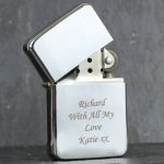 Personalised Chrome Lighter - Personalised Anniversary Gifts - Hip, Chrome-Plated Lighter Great For Anyone