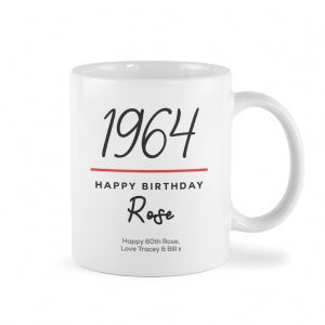 Personalised Classy 60th Birthday Year Mug - Personalised 60th Birthday Gift - A Sophisticated Mug For The Sophisticated 60-Year-Old