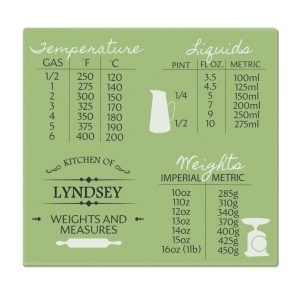 Personalised Conversions Glass Chopping Board - Personalised Gifts - Super Handy For All Cooks & Bakers