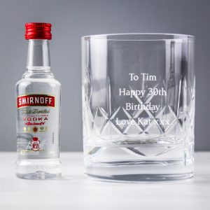 Personalised Crystal Glass & Vodka Gift Set