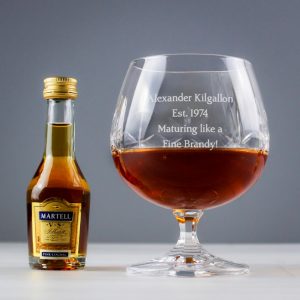 Personalised Crystal Glass and Brandy Gift Set