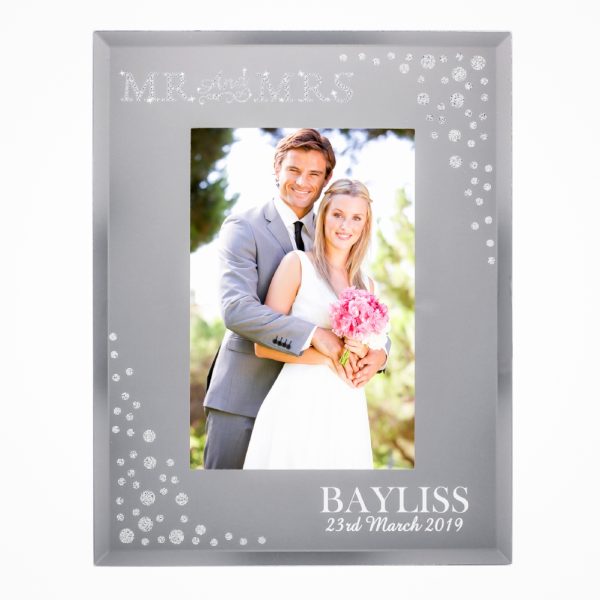 Personalised Diamante Mr And Mrs Frame - Personalised Wedding Gifts - The Perfect Keepsake To Wrap Up For A Couple On Their Wedding Day