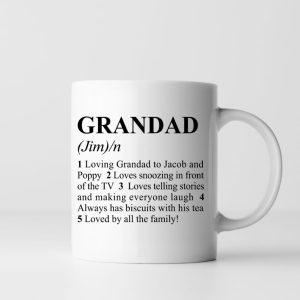 Personalised Dictionary Definition Grandad Mug - Personalised Gift Mug - Is An Ideal Grandad Gift That He's Sure To Enjoy Every Single Morning