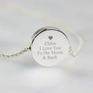 Personalised Disc Necklace In Silver - Disc Necklace Says Whatever You Want It To, Thoughtful Gift For Mums, Girlfriends, Wives Or Sisters