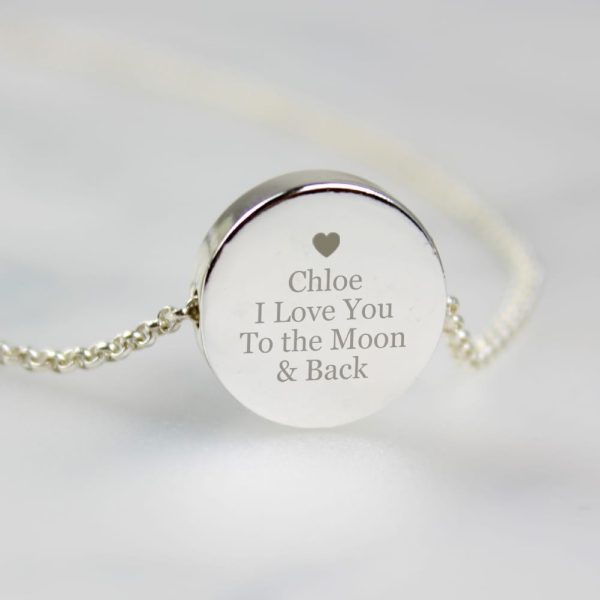 Personalised Disc Necklace In Silver - Disc Necklace Says Whatever You Want It To, Thoughtful Gift For Mums, Girlfriends, Wives Or Sisters