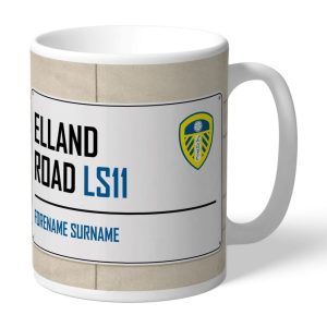 Personalised Football Club Street Sign Mugs (Leeds United Fc) - Personalised Gifts - The Ultimate Must Have Gift For Any Football Fan