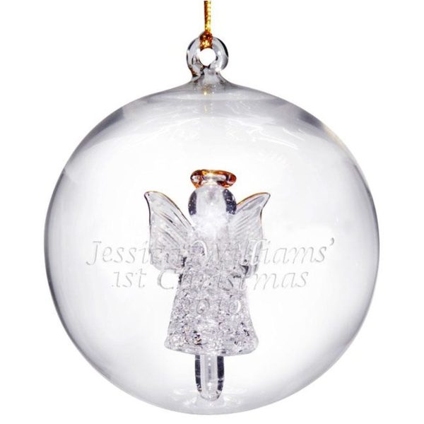 Personalised Glass Angel Christmas Bauble - Personalised Christmas Bauble Gifts - A Stunning Addition To Any Christmas Tree