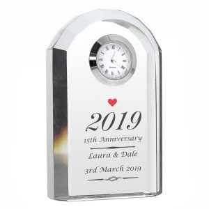 Personalised Glass Anniversary Clock - A Great Gift For Any Anniversary Year