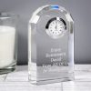 Personalised Glass Mantel Clock - Engraved Gift for any Occasion