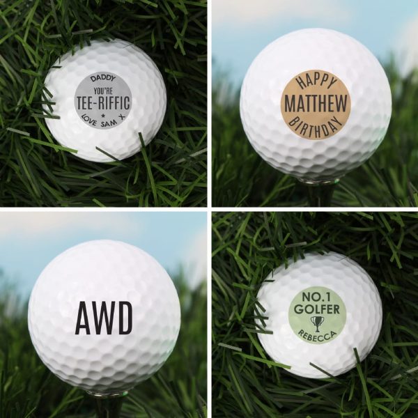 Personalised Golf Balls - Personalised Gifts - Keepsake Golf Balls - Wonderful For Dad Or Grandpa & Personalise With Your Unique Message