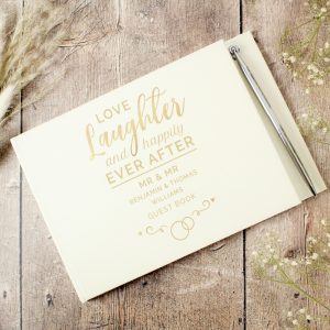 Personalised Happily Ever After Wedding Guest Book & Pen - A Lovely Engagement Gift For The Couple's Big Day
