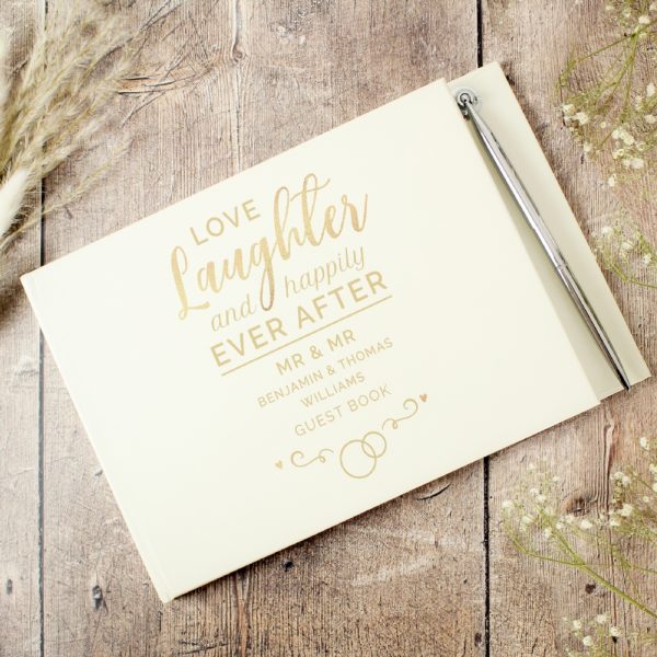 Personalised Happily Ever After Wedding Guest Book & Pen - A Lovely Engagement Gift For The Couple's Big Day