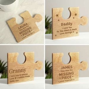 Personalised Jigsaw Piece Wooden Drink Coasters - Personalised Gifts - A Lovely, Unique Keepsake Gift, Sentimental And Useful