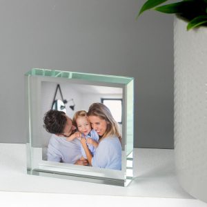 Personalised Keepsake Photo Glass Block - Personalised Gifts - Sleek, Modern Glass Block With Picture