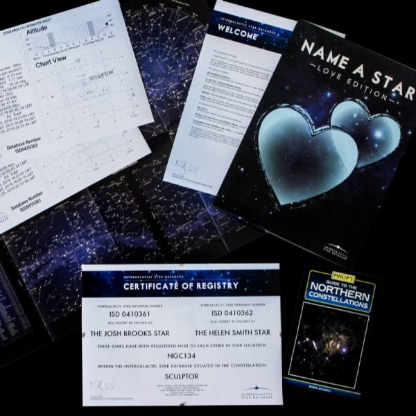 Personalised Lovers Name A Star Gift Set - Romantic Gift for Couples
