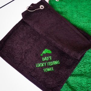 Personalised Lucky Fishing Towel - Personalised Gift - Personalised Fishing Towel Makes For Great Fishing Themed Gifts For Anyone
