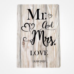 Personalised Mr & Mrs Metal Sign - A Unique Wedding Gift