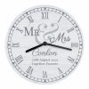 Personalised Mr & Mrs Wooden Wall Clock - Rustic, Elegant Home Gift