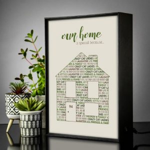 Personalised Our Home Is Special Light Box - Personalised Gifts - The Perfect Way To Show Your Love For Your Home