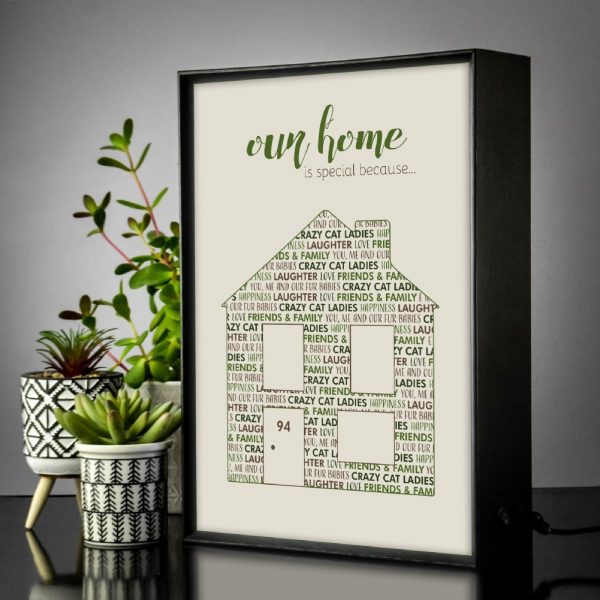 Personalised Our Home Is Special Light Box - Personalised Gifts - The Perfect Way To Show Your Love For Your Home