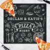 Personalised Pizza Glass Chopping Board/Worktop Saver - Black And White Glass - 27.8x29.7x0.4cm - It's A Fun Gift That Will Be Enjoyed By All