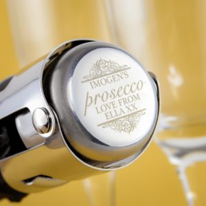 Personalised Prosecco Bottle Stopper - Personalised Couples Gifts - Keep Your Fizz Fizzy With This Modern Bottle Stopper