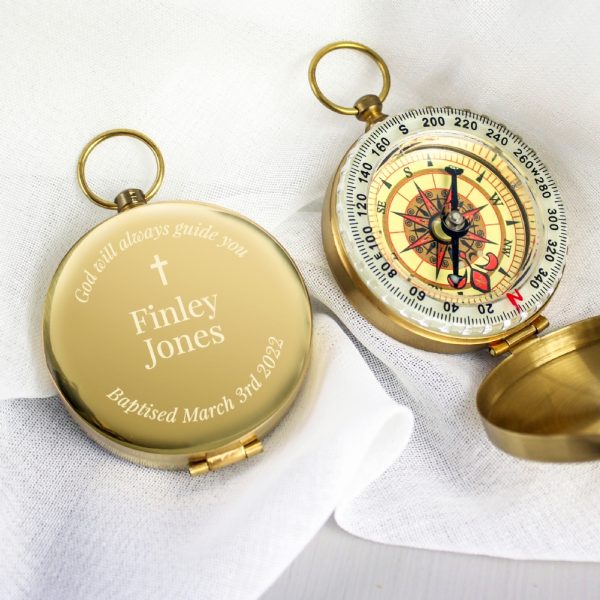 Personalised Religious Compass - Personalised Gift - Religious Compass & This Compass Will Always Keep Their Thoughts Pointed Towards God