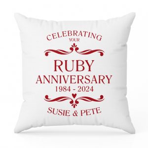 Personalised Ruby Anniversary Classic Cushion - 40th Yr. Keepsake Gift