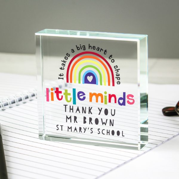 Personalised "Shape Little Minds" Teacher Glass Token - Teacher Gift