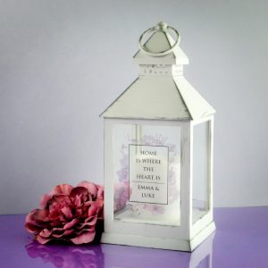 Personalised Soft Watercolour Lantern - Personalised Gifts - Personalised White Lantern With Watercolour Design