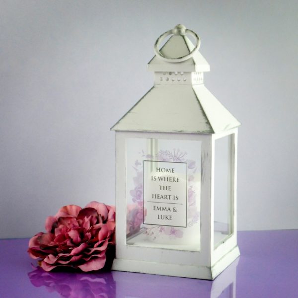 Personalised Soft Watercolour Lantern - Personalised Gifts - Personalised White Lantern With Watercolour Design