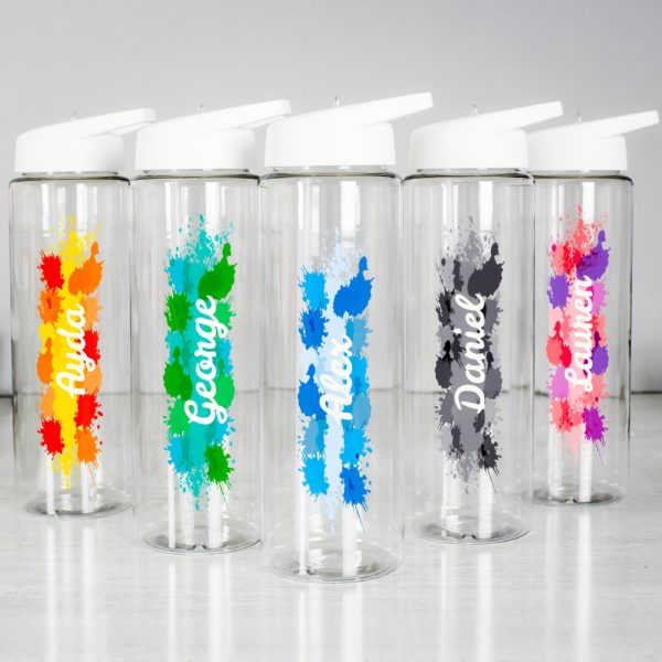Personalised Splash Water Bottle - Personalised Gifts - Cylindrical Water Bottle With Personalisation For Daily Use