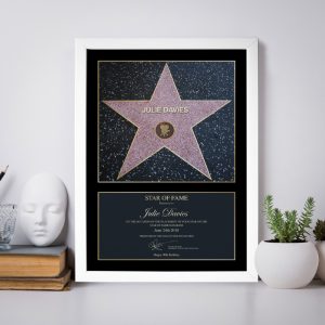 Personalised Star of Fame - Superstar Gift Framed in Black Frame