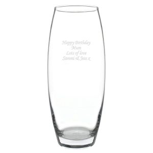 Personalised Tapered Bullet Vase - Personalised Gifts - Lovely, Classy Glass Bullet Vase