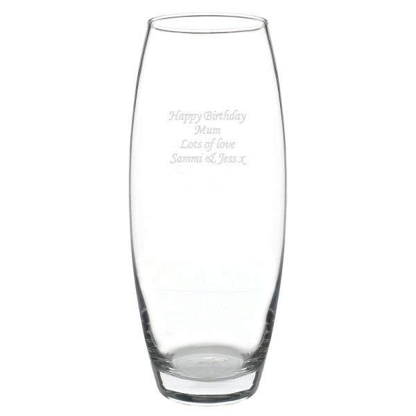 Personalised Tapered Bullet Vase - Personalised Gifts - Lovely, Classy Glass Bullet Vase