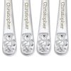 Personalised Teddy Cutlery Set - Personalised Christening Gifts - Child'S First Cutlery Set; With Teddy Bear Images