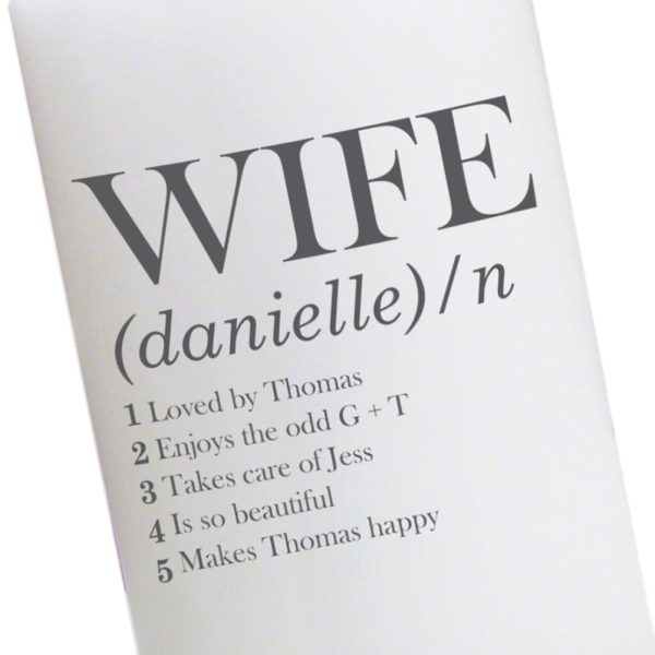Personalised Wife Definition Candle - Personalised Gifts - For The Wife No One Else Can Hold A Candle To With A Burn Time Of 58 Hours