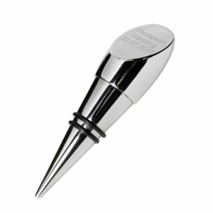 Personalised Wine Bottle Stopper - Personalised Couples Gifts - Modern Silver Plated Wine Bottle Stopper