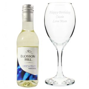 Personalised Wine Glass & White Wine Gift Set - Personalised Wine Gift - Ideal For Anyone Who Loves To Relax With A Glass Of Vino