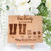 Personalised Wooden Welly Family Plaque - Great Family Gift