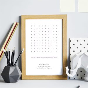 Personalised Word Search Print - Cryptic Gift for Her and Him