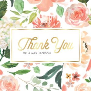 Petite Bouquet 7x5" (18x13cm) Foil Flat Card set of 20, Card & Stationery square Pink