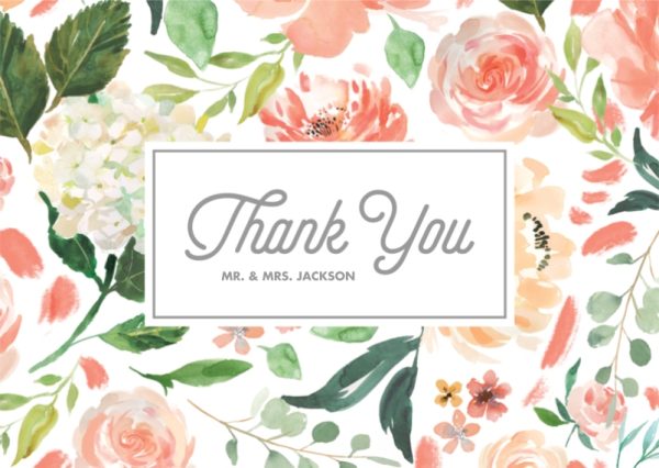 Petite Bouquet FoldedCard 8x6" (20x15cm) Folded Greeting Card - Matt, Card & Stationery Pink