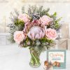 Pink Winter Wonderland - Flower Delivery - Flowers - Flowers By Post - Proteas Bouquet - Send Flowers - Free Chocs